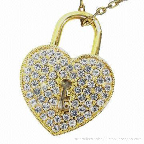 Jewelry heart-shaped USB flash drives, 64MB-128GB capacity